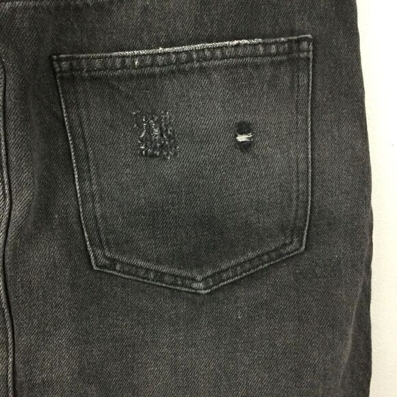 Free People (We the Free) Black‎ Distressed Denim Mini Skirt, Size 26 - Picture 9 of 10